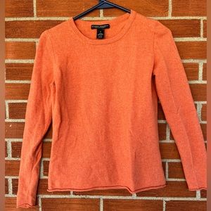 Elena Solano Orange 2 ply Cashmere Pullover Sweater Medium